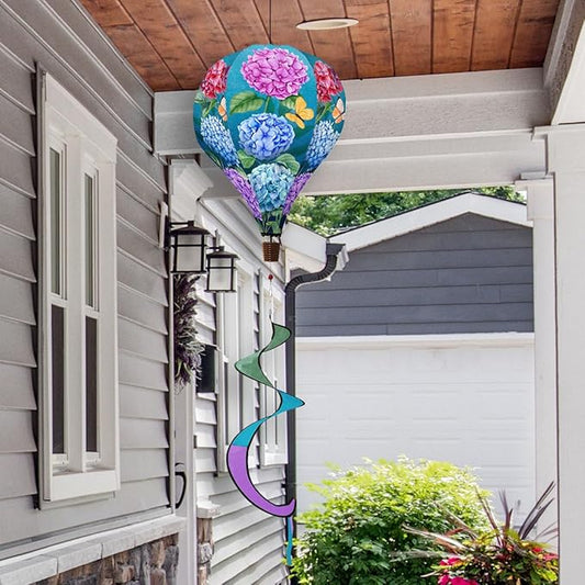 Colorful Hydrangea Spring Hot Air Balloon Wind Twister 54" x 12" Briarwood Lane