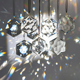 H&D HYALINE & DORA 12 Pack Crystal Sun Catcher Prisms Clear Suncatcher Crystals Indoor Window Hanging Christmas Ornaments Rainbow Maker Prisms for Home Garden Decor(Hexagon)