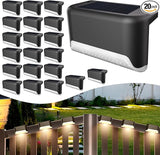 BKBB PPBB Solar Deck Lights Outdoor, 20 Pcs Solar Step Lights, Waterproof LED Solar Lights for Outdoor Stairs, Step, Fence, Yard, Patio, Railing, Garden and Pathway