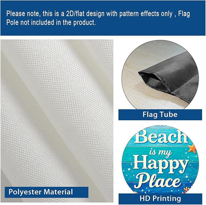 Nuxovilar Summer Garden Flag Beach Quote Starfish Shell Pattern Polyester 12x18 Inches Garden Flags for Outside Coastal Decor Yard Porch Seaside