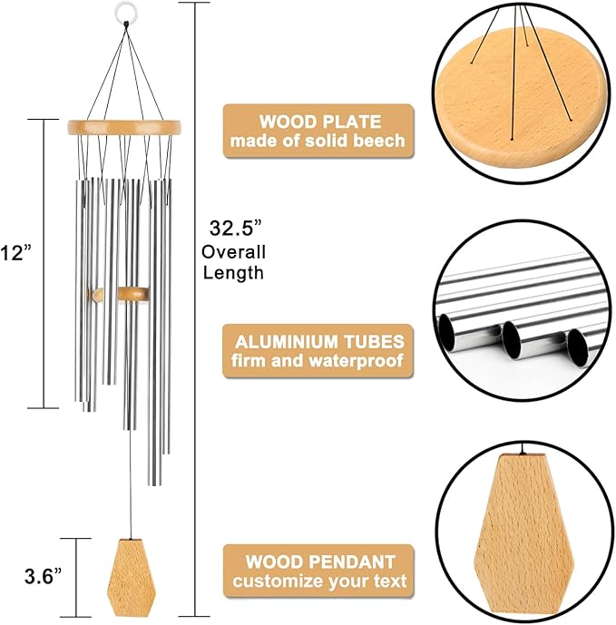Thank You Teacher Doctor Women Men, Custom Wind Chimes for Employees Appreciation, Colleagues Farewell Gift for Coworkers Leaving, Teacher Thank You Gifts for Nurse, Co-Worker Appreciation Colleague