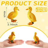 Lenwen 4 Pcs Resin Duck Figures Ducks Statue Duckling Outdoor Garden Statues for Patio Lawn Outdoor Yard Pond Decorations 3.9 x 3.1 x 2.8 Inch, 2 Styles