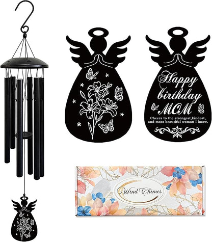 Wind Chimes for Mom - Birthday Gift from Daughter or Son, Perfect for Mother's Day, Christmas, Valentine's, Thanksgiving | Soothing Wind Bell, Gift for Mom Who Has Everything (Angel)