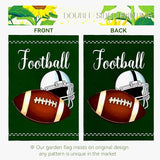 Football Garden Flag Football Helmet Double Sided Yard Flag The Big Game Polyeaster Garden Flags Sunday Sports Party Vertical Green House Banner 12 x 18 Inch Outdoor Decorative