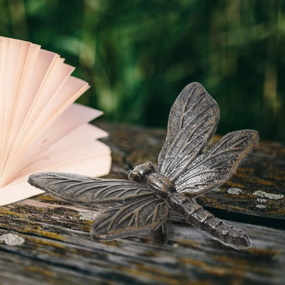 BRASSTAR Cast Iron Dragonfly Statue Delicate Modelling Interior and Exterior Decoration Suitable for Placing Study Garden Lawn Balcony TQGJPT432