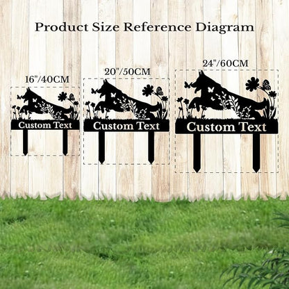 Personalized Metal Custom Garden Sculptures Statues, Yard Art,Shed, Flowerbed Decoration, Outdoor Decor, Animal Stake Pack, Cat Kitty Rabbit Bunny Dog Puppy Flower Metal Signs (Dog A)