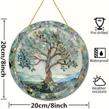 Stained Glass Window Hanging,Paint Tree of Life Suncatcher, Stained Glass Ornament, Suncatchers for Windows Hanging, Window Decor, Outdoor or Indoor, Gifts for Women, Bestie, Friends