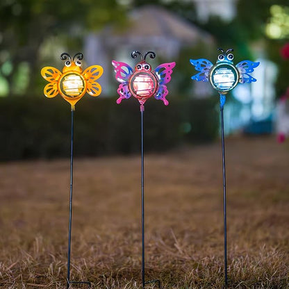Decorative Solar Lights Outdoor Solar Bee Lights 3 Pcs,Garden Decorative Stake Lights for Pathway Yard Lawn Decoration Mothers Day Mom Gifts