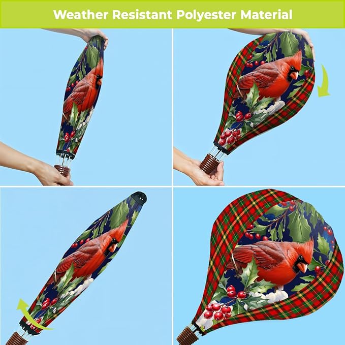 Briarwood Lane Cardinal and Holly Hot Air Balloon Spinner