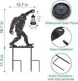 2Pack Solar Outdoor Garden Lights Stakes Solar Metal Bigfoot Lawn Deco Statue Black Bigfoot Patio Garden Decorative Stakes with Lantern Christmas Birthday Gifts for Women Mom and Grandma