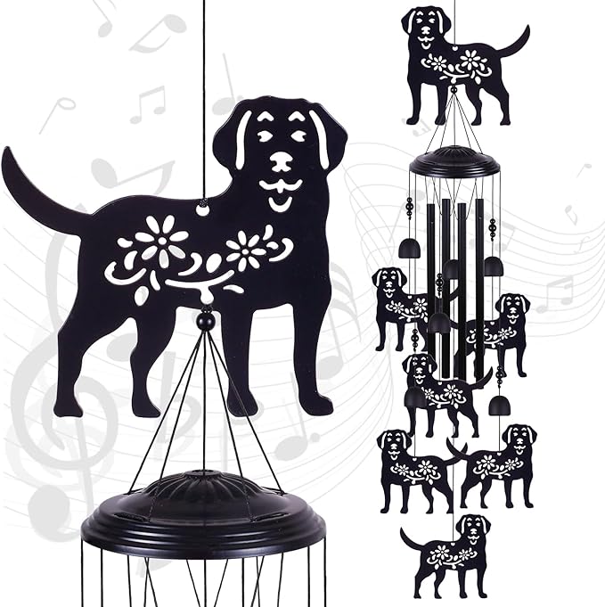 Outdoor Dogs Wind Chimes Decoration, Mobile Wind Catcher, Retro Dog Wind Bells, Memorial Wind Chime, Blessing Windchime for Home, Balcony, Yard, Room, Xmas, Party, Indoor, Garden Decor, Gifts for Mom