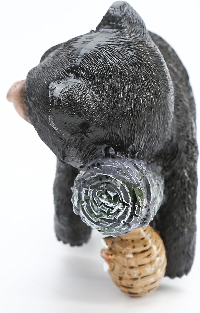 Outdoor Black Bear Decor - Cub Napping & Hanging Out Faces Figurine - Peeker Sculpture Up in Trees - Yard Decorations - Resin Funny Baby Bear Statue - Garden