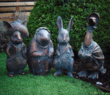 Beatrix Potter Ornament Set, Peter Rabbit, Jemima Puddle-Duck, Mrs Tiggy-Winkle, Benjamin Bunny, Hand Cast Stone Garden Statue Ornament, Outdoor Easter Decorations (Peter Rabbit)
