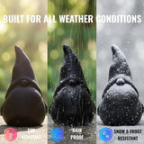 OLOMA Modern Garden Gnome Statue Outdoor Decor Heavy Stone Sculpture with Protective Resin Coating Weather Resistant Contemporary Garden Accent for Yard Patio Design
