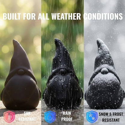 OLOMA Minimalist Garden Gnome Statue Outdoor Heavy Stone Sculpture with Protective Resin Coating Weather Resistant Decorative Accent for Modern Garden Patio Landscape