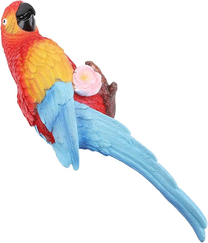 Sculpture, Carving Weather Proof Decor Ornaments with Vibrant Colors, for Garden Balcony Patio Indoor (Left Red)