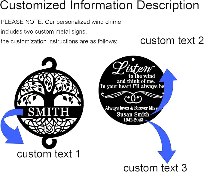 Wind Chimes for Outside, Sympathy Gifts for Loss of Loved One, Personalized Sympathy Wind Chimes, Memorial Gifts for Loss of Father, Windchimes in Memory of a Loved One Rememberance Gift for Loss