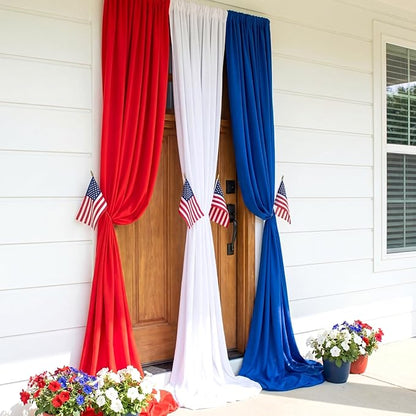 HunnmingRe 3 Pcs 2.5 x 9.8 Ft 4th of July Patriotic Bunting Decorations 250th Anniversary US Flag Decor 1 Red 1 White and 1 Blue DIY Hanging Flag Bunting for Porch Yard Indoor Outdoor Decor Party