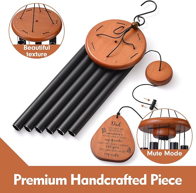 AMBOBE Memorial Sympathy Gifts for Loss of Dad, 32" Memorial Wind Chimes for Loss of Father Sympathy Gift, Bereavement Gifts for Loss of Father, Windchimes in Memory of Dad
