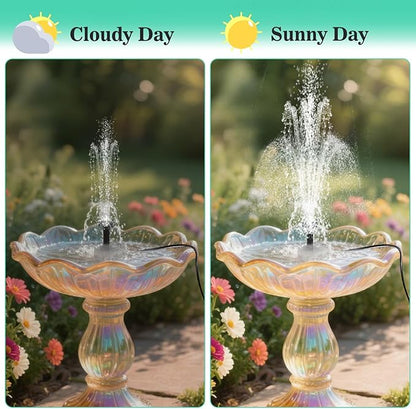 Solar Water Fountain for Bird Bath with Seperate Solar Panel 1.8W,Solar Fountain Pump for Pond,Water Feature Solar Water Pump