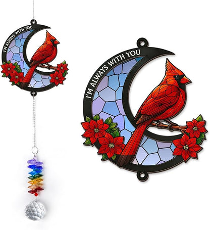 2 Layered Ornament Suncatcher - I am Always with You - Sympathy Gift for Loss of Loved One - Grief Gifts - Heaven Fathers Mothers Day Funeral Keepsake - Daily Remembrance - Home Garden Decor