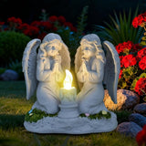Solar Garden Angel Statue Praying Guardian Angel Statue Light for Outdoor Yard Decor, Resin Garden Sculpture, Weatherproof Statues for Angels Memorial Gifts for Women, Mom, Grandma