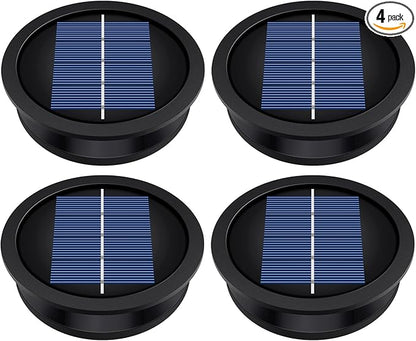4 Pack Solar Light Replacement Tops(3.23 Inch Top, 2.83 Inch Bottom), Waterproof Replacement Solar Lantern Parts for Outdoor Hanging Lanterns DIY Table Lights Garden Patio Decor