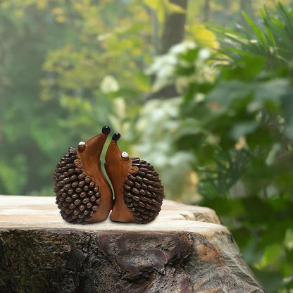 Garden Statues 1Pair Couple Hedgehog Statues Cute Resin Animals Figurines Sculptures Garden for Yard Landscape Plant Pots Craft Wedding Yard Ornaments Decor