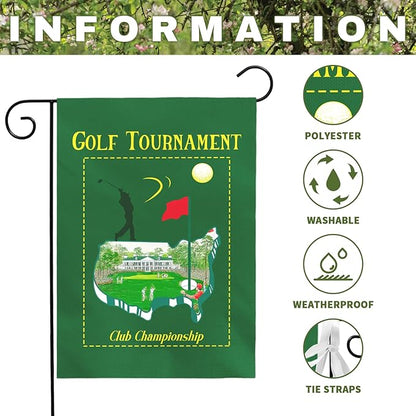 Golf Tournament Garden Flag Club Championship Outdoor Yard Golf Lover Sports Flag Golf Course Putting Green Golfer Theme Front House Banner Lawn Porch Patio Man Cave Home Decor 12x18 Inch