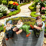 3-piece Fairy Garden Gnome Set, Beer-Drinking Gnome Resin Statue, Outdoor Decorative Item (Colorful)