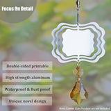 12 Pack 3inch Sublimation Wind Spinner Blanks 3D Aluminum Metal Wind Sculpture Kinetic Spinners for Yard and Garden Indoor Art Sublimation Christmas Ornament Hanging Decoration (Photo Frame)