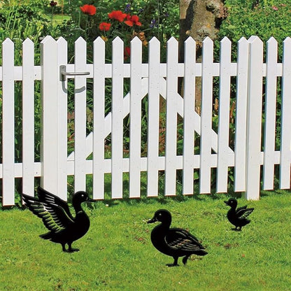 SUPERDANT 3PCS Ducks Metal Garden Yard Art Decor Black Silhouette Outdoor Iron Art Decoration Garden Stakes Statues Ornament Crafts for Backyard Parks Lawns Outdoor Spaces