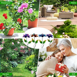 Viveta 4 Pack Flower Decorative Garden Stakes, Metal Flowers Outdoor Decor Metal Flower Sticks for Patio, Lawn, Yard Decorations