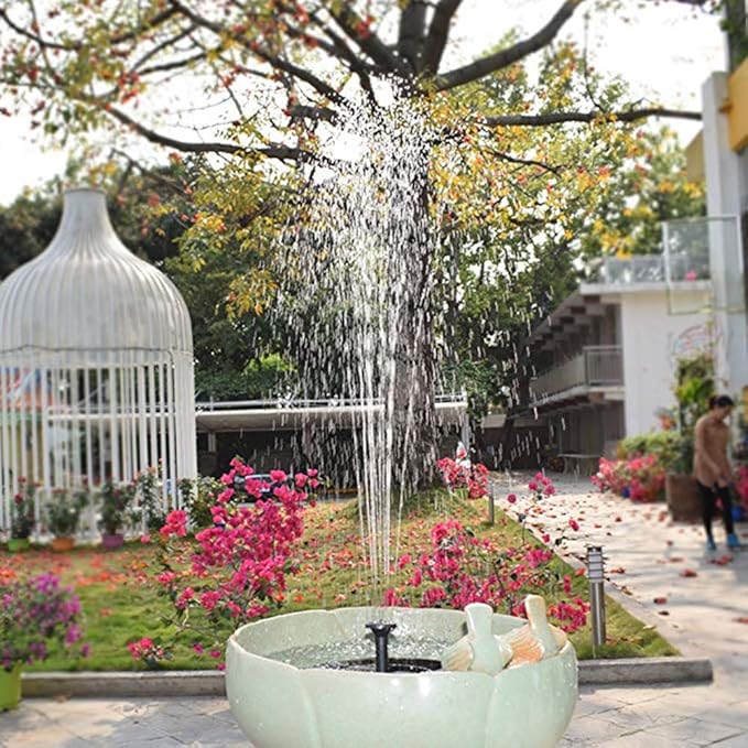 Solar Bird Bath Fountain Pump with 3 Nozzles Floating Water Feature for Garden Pond Pool Fish Tank Outdoor Solar-Powered Spray Pump
