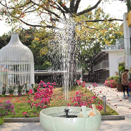 Solar Bird Bath Fountain Pump with 3 Nozzles Floating Water Feature for Garden Pond Pool Fish Tank Outdoor Solar-Powered Spray Pump