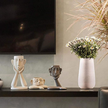 Garden Ornaments Decor Statue Outdoor,Abstract Unique Statue Sculpture Creative Statues and Sculptures Outdoor Decor for Garden,Abstract Figure Decoration Resin Flower Pot Vase Tv Cabinet