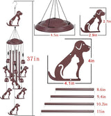 Dogs Wind Chimes Outdoor Decoration, Gifts for Mom, Home, Garden, Balconies, Rooms, Patio, Indoor, Puppy Ornaments, Memorial Wind Chimes, 37.5 Inch Labrador Wind Catcher, Outside Dog Wind Bells Decor