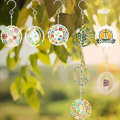 30 Pcs Sublimation Wind Spinner Blanks 3 Inch Bulk Aluminum Metal Ornaments Sublimation Blanks Hanging Wind Spinners Indoor Outdoor Spinner Suspension Decoration for Yard,Garden,Porch,Gift