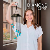 Upblend Outdoors Solar Wind Chimes for Outside – Color Changing LED Wind Chimes for Outside, Solar Chimes Outdoor Waterproof – Diamond, Light Blue