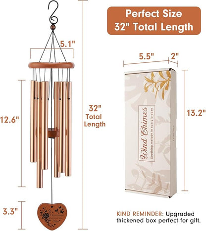 AMBOBE Gifts for Mom, Birthday Gifts for Mom from Daughter Son, Mother Birthday Gift - Mother’s Day, Thanksgiving, Christmas Sentimental Keepsake Present, 32 Inch Moms Wind Chimes with Gift Box