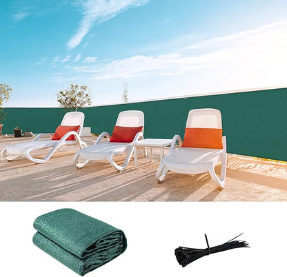 LOVE STORY Custom Size 3'x5' Dark Green Balcony Privacy Screen,UV Block Privacy Fence Screen,90% Shield for Outdoor Pool Garden Apartment Railing