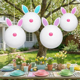 Jetec 6 Pcs 24 Inch Pastel Easter Inflatable Bunny Butt Decorations Outdoor Giant Hanging Inflatable Bunny Blow up PVC Balloon Ornaments Easter Decor for Yard Lawn Garden Front Door Porch