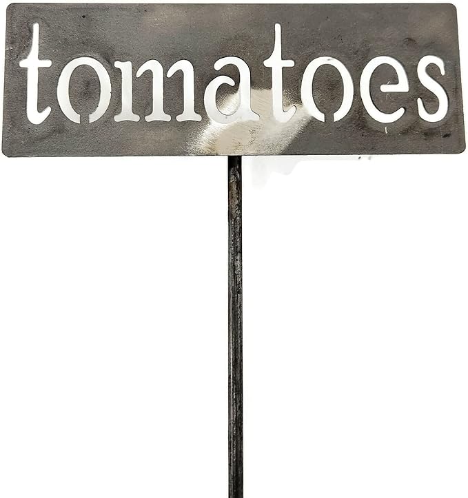 Classic Metal Garden Markers 19 Inches Tall (tomatoes, Raw, Unfinished Steel (will rust with time))