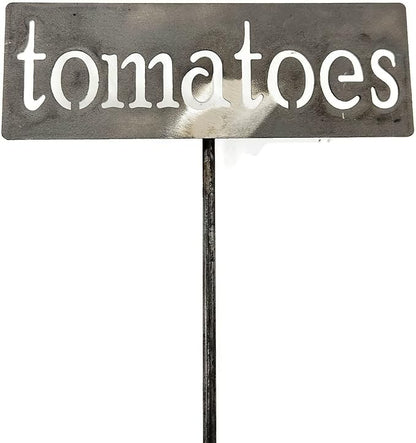 Classic Metal Garden Markers 19 Inches Tall (tomatoes, Raw, Unfinished Steel (will rust with time))
