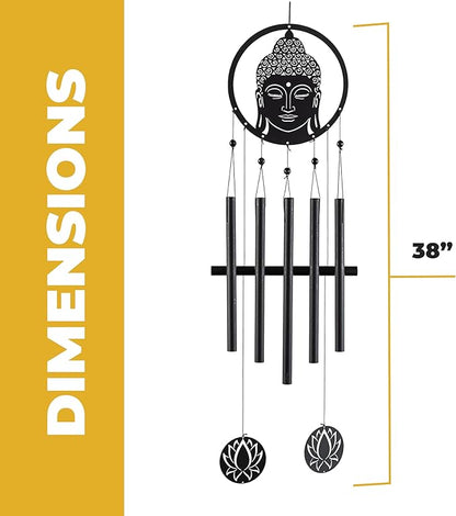 VP Home 28-inch Eternal Zen Buddha Wind Chimes for Outside Unique Zen Buddha Windchimes Outdoor Decorations Garden Decor Buddha Gift for Women, Mom, Grandma, Unisex