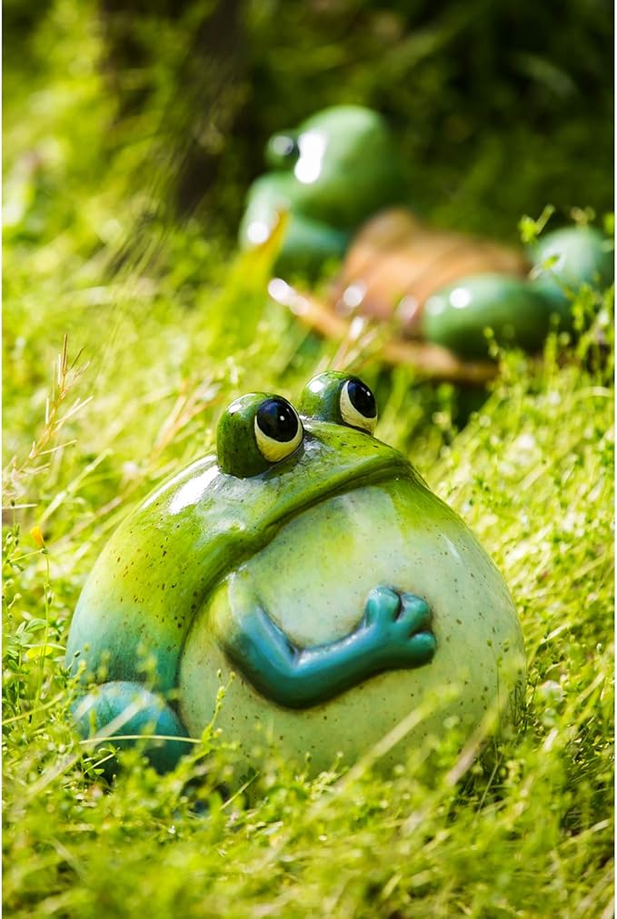 New Creative Evergreen Garden Portly Frog Ceramic Outdoor Figurine