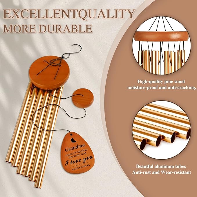 Gifts for Grandma, Grandma Gift Wind Chime, Grandma Birthday Gifts from Grandchildren, Mothers Day Thanksgiving for Grandma, Nana