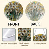Acrylic Window Hanging, Yellow and White Daffodils Sun Catcher for Door Home Decor, Floral Window Wall Art, Housewarming Decor, Christmas Mother's Day Birthday Gifts for Her