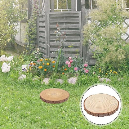 SUPVOX Garden Stepping Stones 11 Inch Wooden Chip Decoration for Outdoor Lawn Pathways and Walkway Landscaping