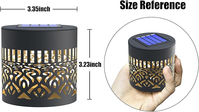 Hapjoy Solar Fence Lights 4 Pack Solar Deck Lamps Outdoor Decorations Powered Step Lights Wall Waterproof LED Warm Decorative Lighting for Garden (Butterfly-Flower, 4)